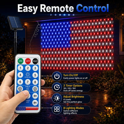 Solar American Flag Lights