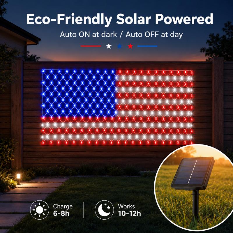 Solar American Flag Lights