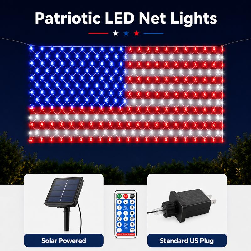 Solar American Flag Lights