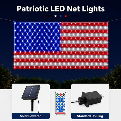 Solar American Flag Lights